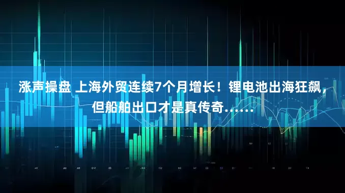 涨声操盘 上海外贸连续7个月增长！锂电池出海狂飙，但船舶出口才是真传奇……